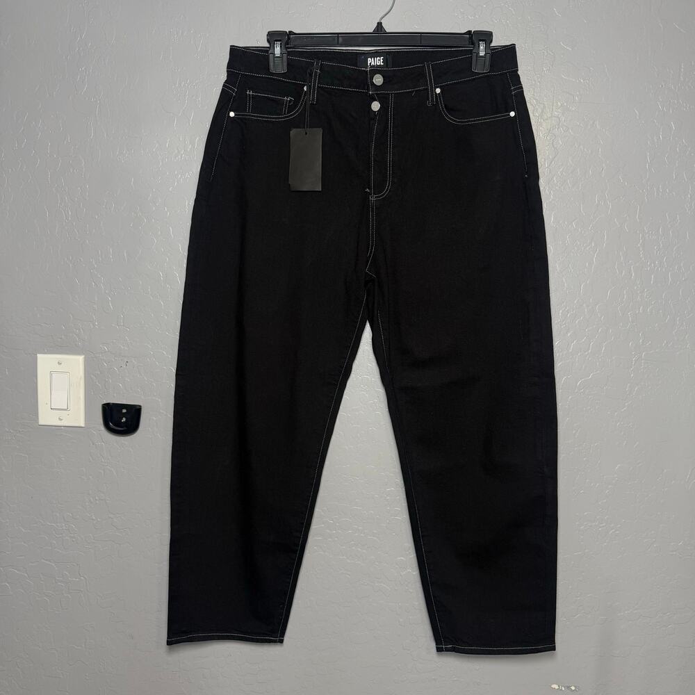 Paige Alexis High Waist Barrel Jeans, Black, US 32